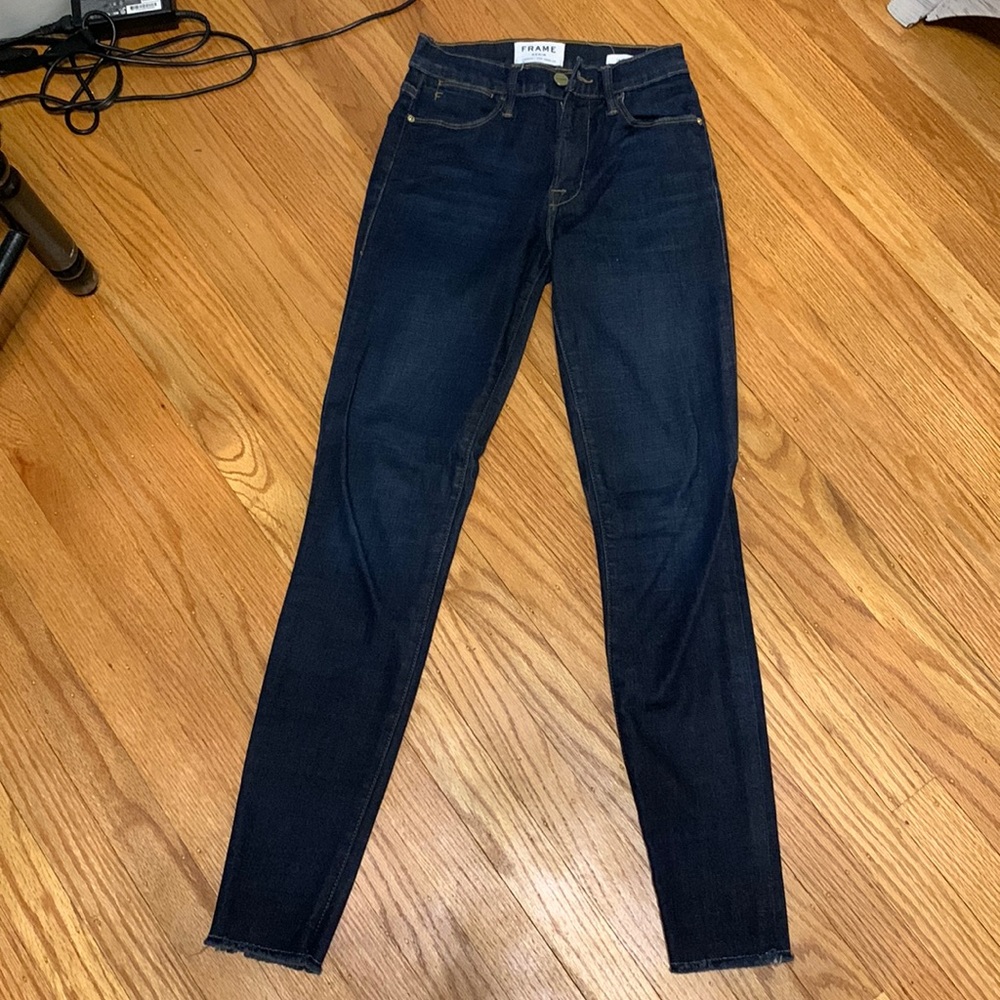 Frame denim Le High Skinny Frayed / Dark Wash